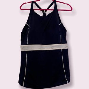 Land's End Blue and White Racer Back Tankini